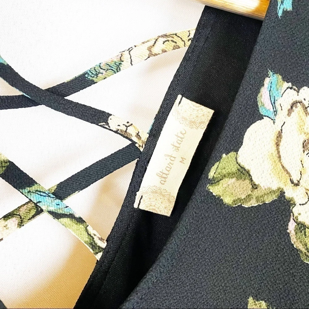 NWT Altar’d‎ State Black Floral Dress Fairycore - Picture 3 of 7